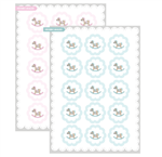 Stickers plancha Baby Horse (celeste/rosa) 15s 1u